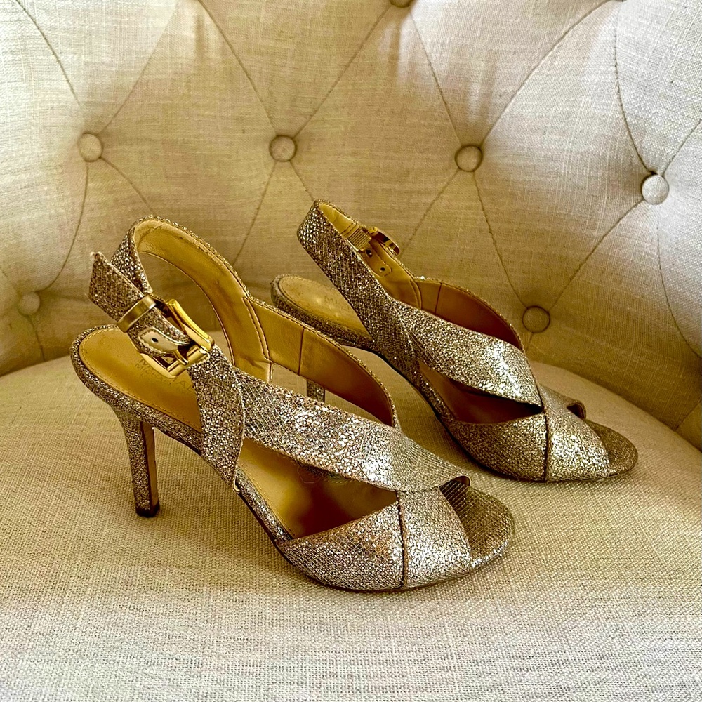 Elegant Gold Slingback Heels by Michael Kors size 6.5